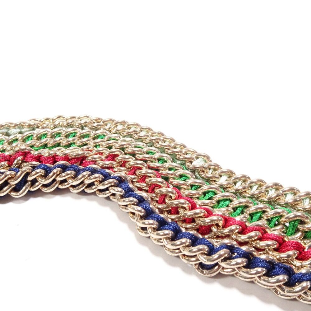 GAP Women's Box Link Braided Multi Color Rainbow Bracelet Set of 4 NWT 75